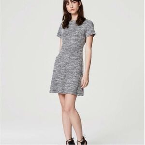 NWT Ann Taylor Loft Boucle Tweed Short Sleeve Shift Dress